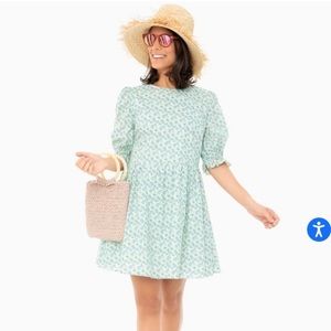 XS English factory floral Fleming green dress tuckernuck